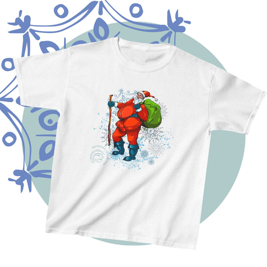Hiking Santa Graphic T-Shirt - MoonSong® Collection - Kid's Tee