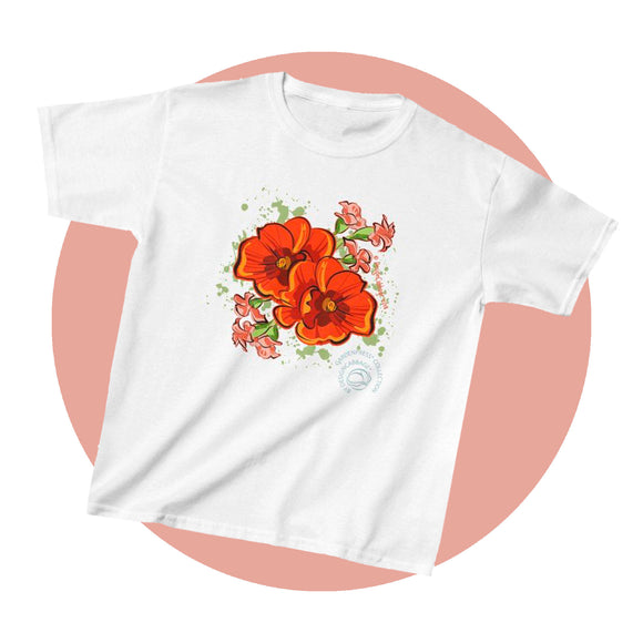Garden Poppy Flower Graphic T-Shirt - GardenPress® Collection - Kid's Tee