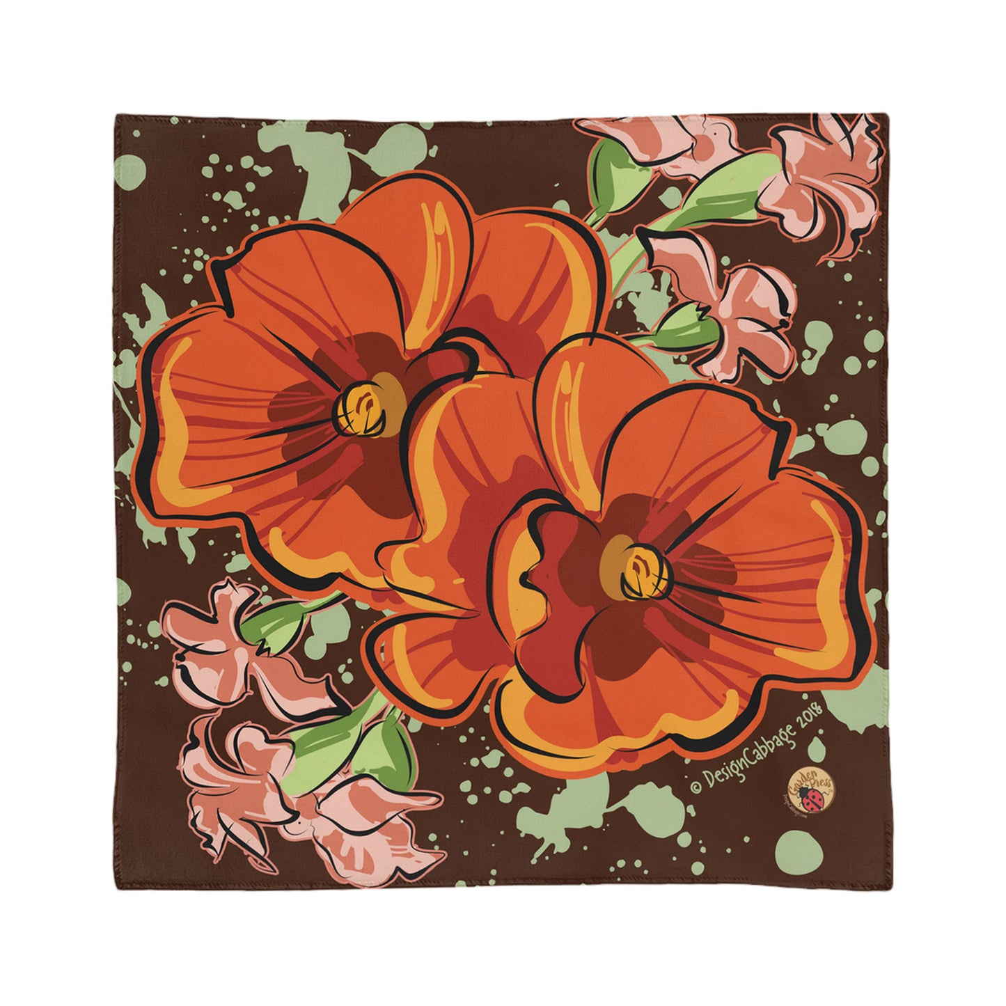 Garden Poppy Flower Graphic Scarf - GardenPress® Collection