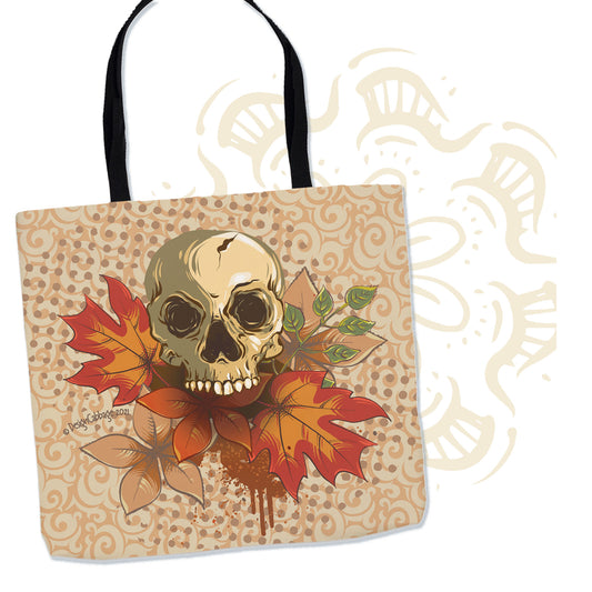 Halloween and Fall Scary Skull Graphic Tote Bag - MoonSong® Collection