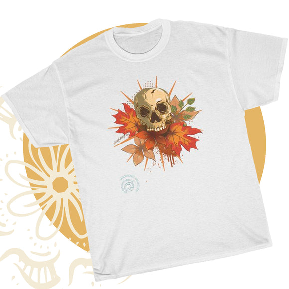 Halloween and Fall Scary Skull Graphic T-Shirt - Unisex Tee