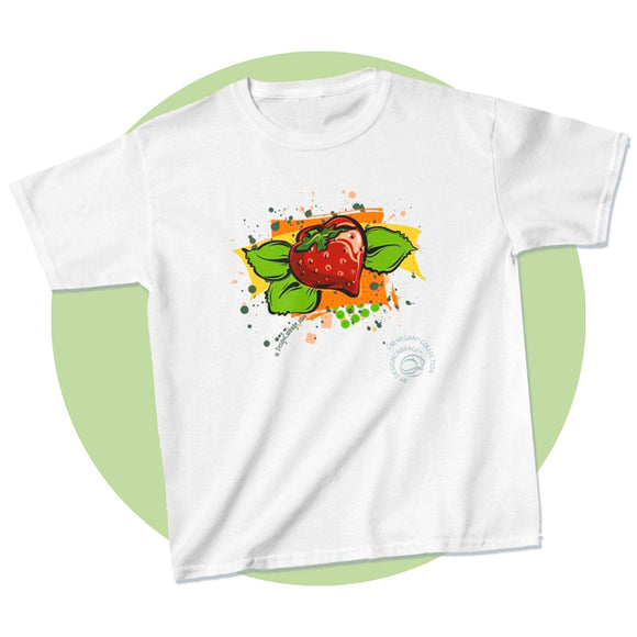 Strawberry Garden Graphic T-Shirt - I Be Vegan® Collection - Kid's Tee