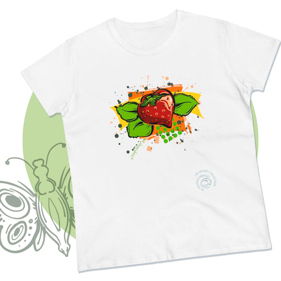 Strawberry Garden Graphic T-Shirt - I Be Vegan® Collection - Women's Tee