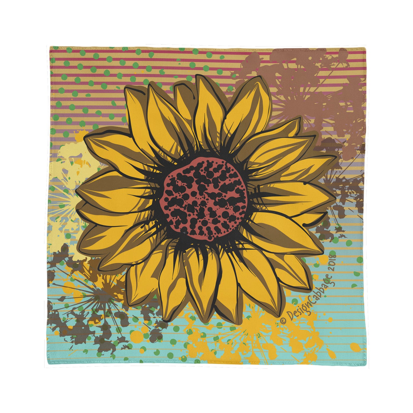 Sunflower Graphic Scarf - VintageInk® Collection