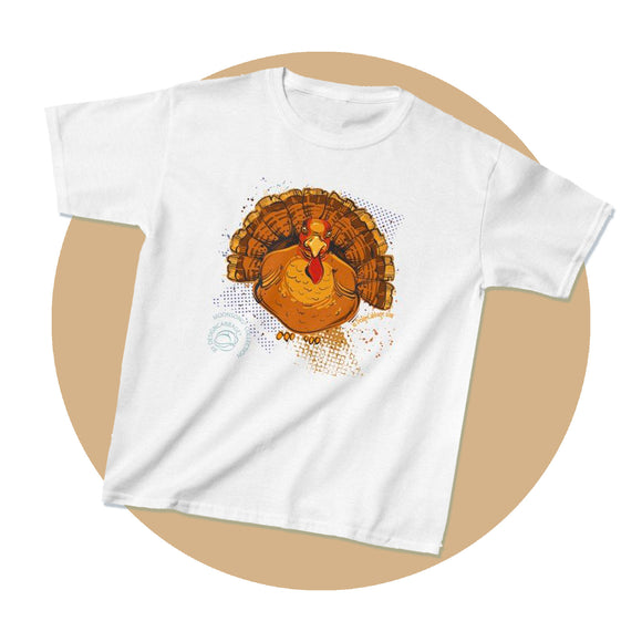 Thanksgiving Christmas Turkey Graphic T-Shirt - MoonSong® Collection - Kid's Tee
