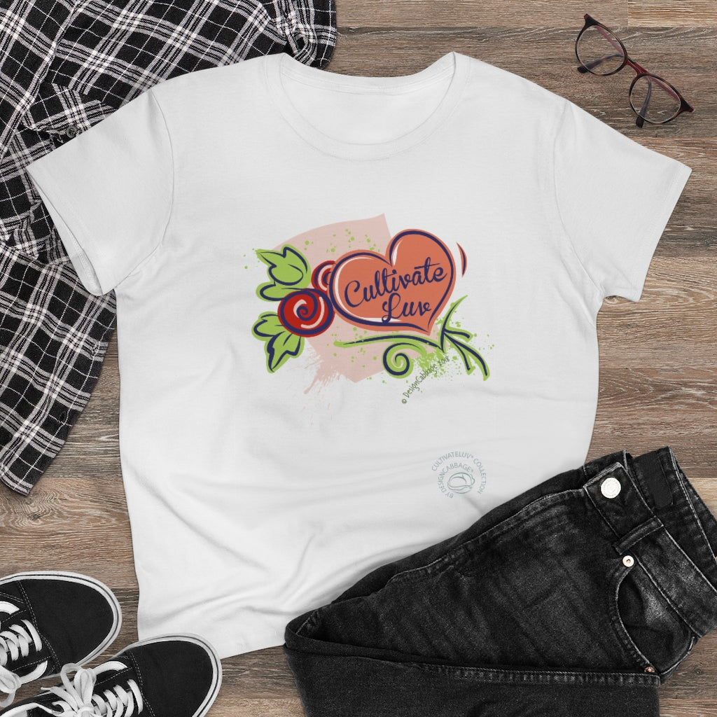 Love Heart Graphic T-Shirt - CultivateLuv® Collection - Women's Tee