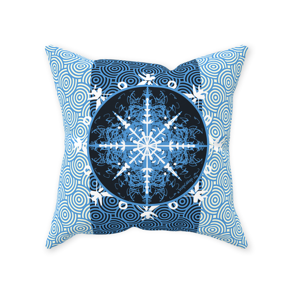 Snow Blue Graphic Pillow | MoonSong® Collection