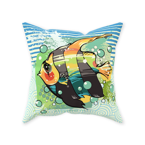 Tropical Fish Graphic Throw Pillow - ScubaCrew® Collection